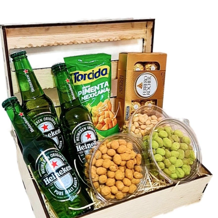 Cesta Cerveja Heineken Petiscos Chocolate - vista alternativa