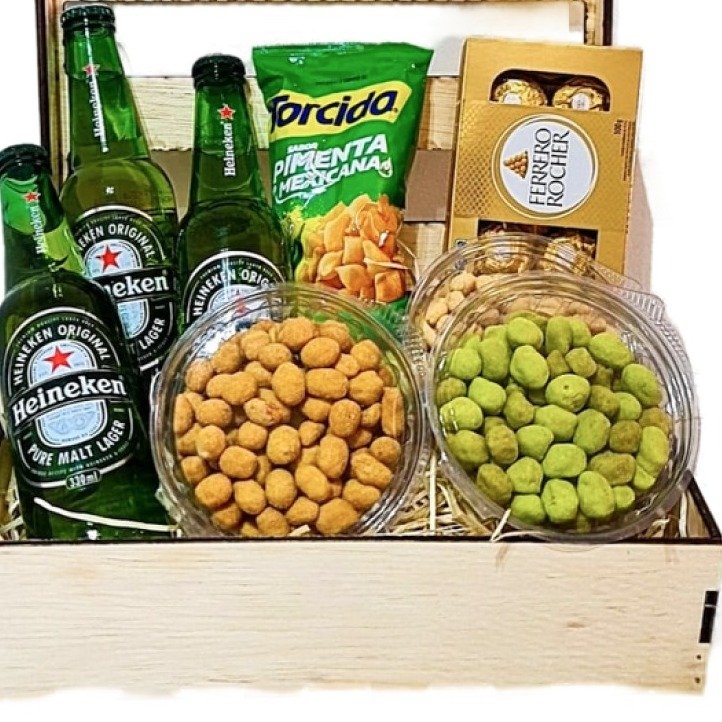 Cesta Cerveja Heineken Petiscos Chocolate - foto 4