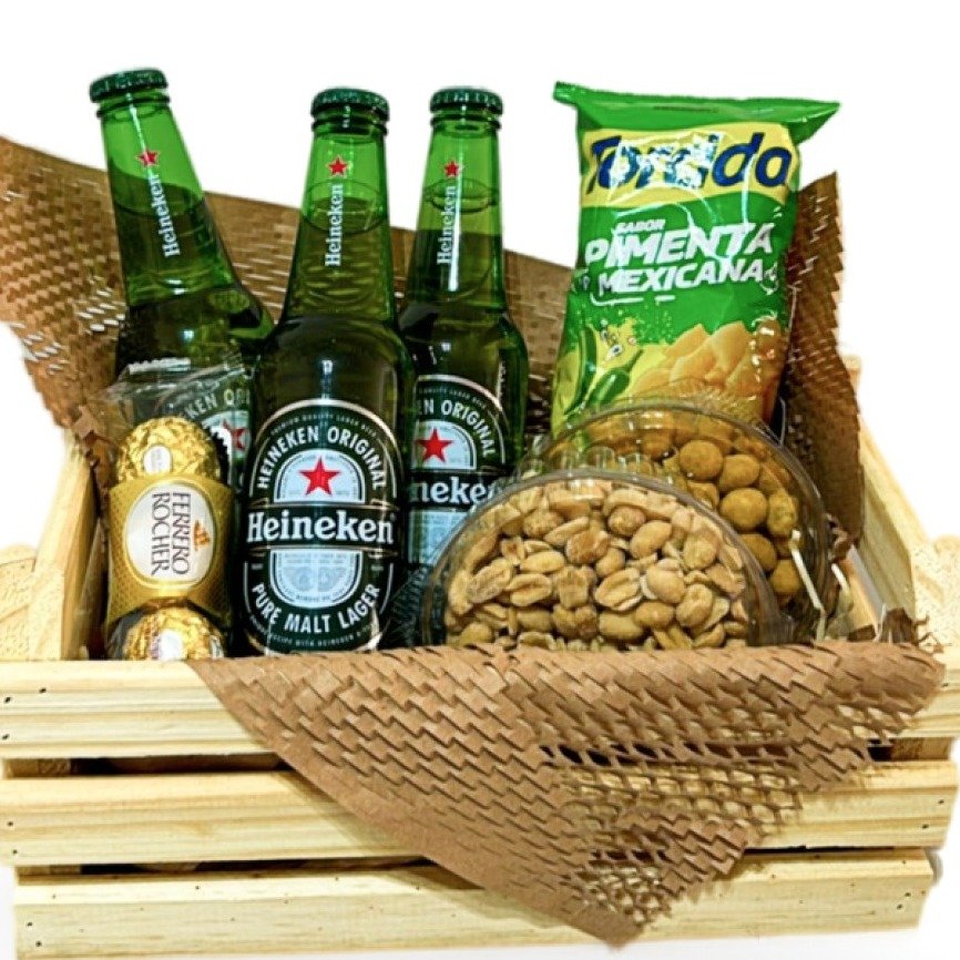 Cesta Cervejas Heineken e Petiscos Felicidades - foto 4
